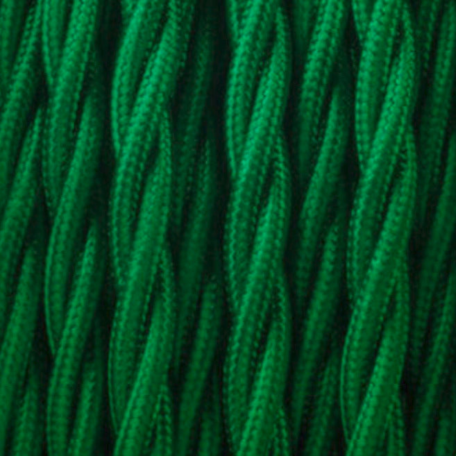 2 Core Twisted Fabric Cable 0.75mm – 5 m to 15 m - Green, 10 m