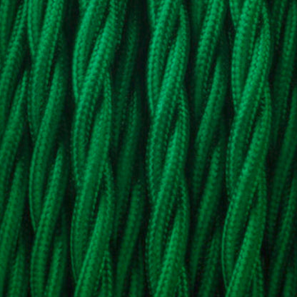 2 Core Twisted Fabric Cable 0.75mm – 5 m to 15 m - Green, 10 m