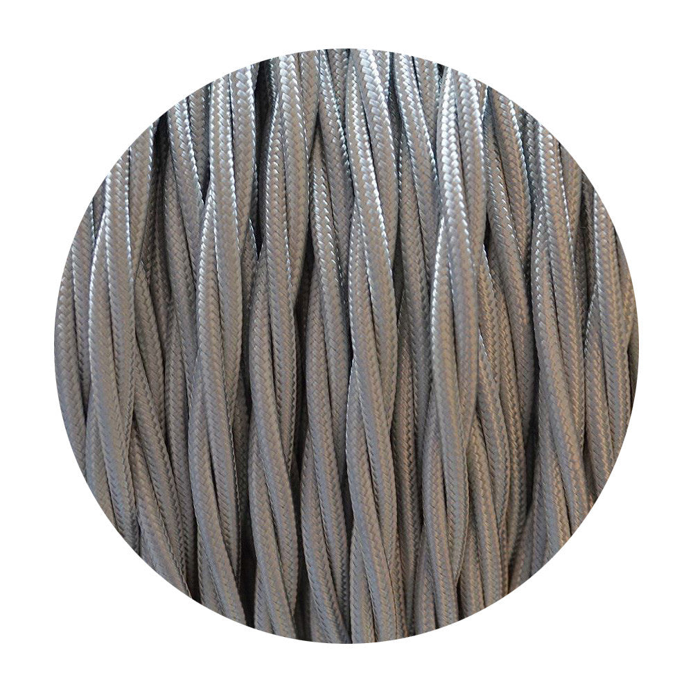 2 Core Twisted Fabric Cable 0.75mm – 5 m to 15 m - Grey, 8 m