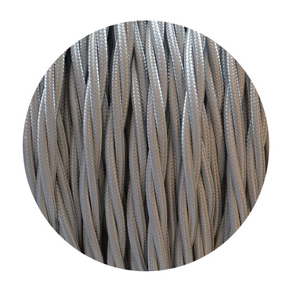 2 Core Twisted Fabric Cable 0.75mm – 5 m to 15 m - Grey, 8 m