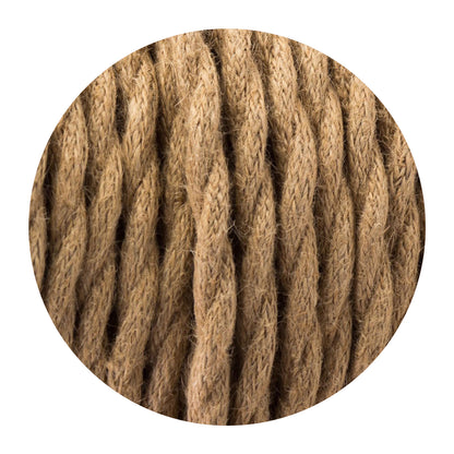 2 Core Twisted Fabric Cable 0.75mm – 5 m to 15 m - Hemp, 10 m