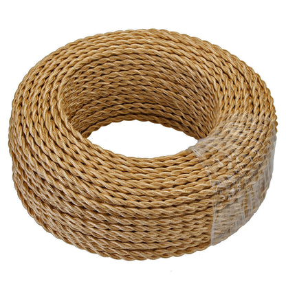 2 Core Twisted Fabric Cable 0.75mm – 5 m to 15 m - Light Gold, 5 m