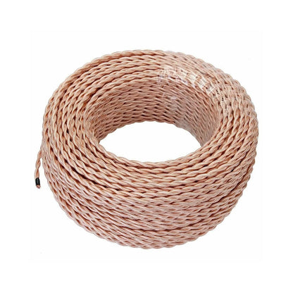 2 Core Twisted Fabric Cable 0.75mm – 5 m to 15 m - Rose Gold, 5 m