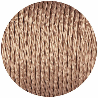 2 Core Twisted Fabric Cable 0.75mm – 5 m to 15 m - Rose Gold, 8 m