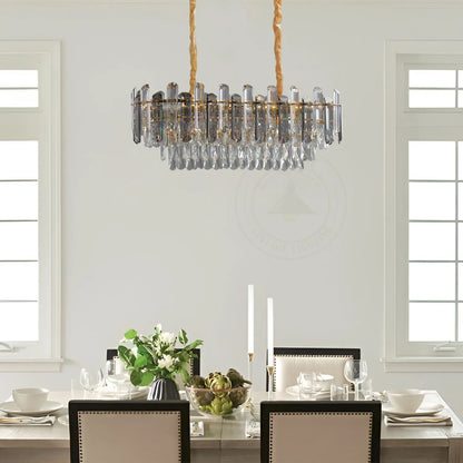 2 Head Crystal Lamp Shade - 80 cm (LS2CA800SG), Standard, Single