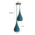2-Light Teardrop Pendant – Teal Metal Shades, E27