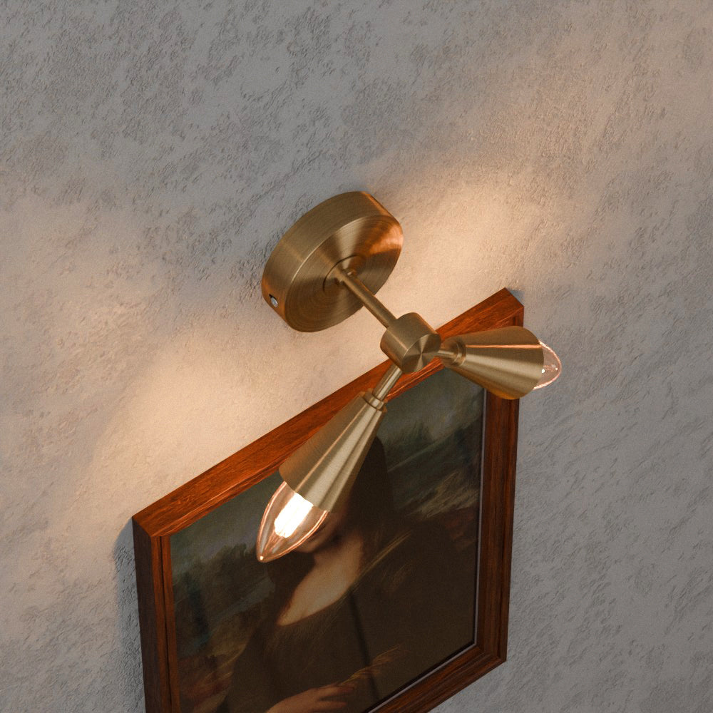 Twin E14 Wall Sconce with 90° Arms & C35 LED Bulbs – 6 Finishes - photo 13