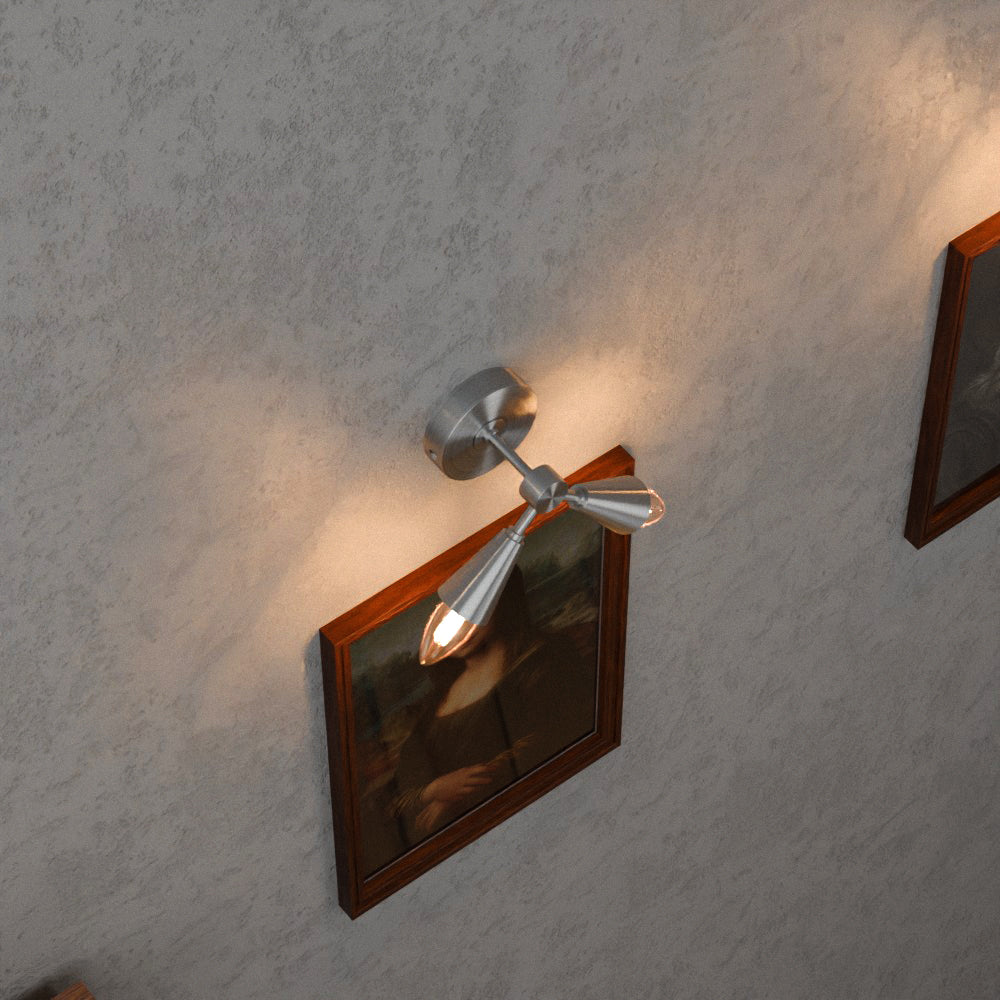 Twin E14 Wall Sconce with 90° Arms & C35 LED Bulbs – 6 Finishes - photo 8