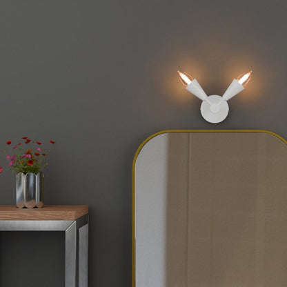 Twin E14 Wall Sconce with 90° Arms & C35 LED Bulbs – 6 Finishes - photo 9