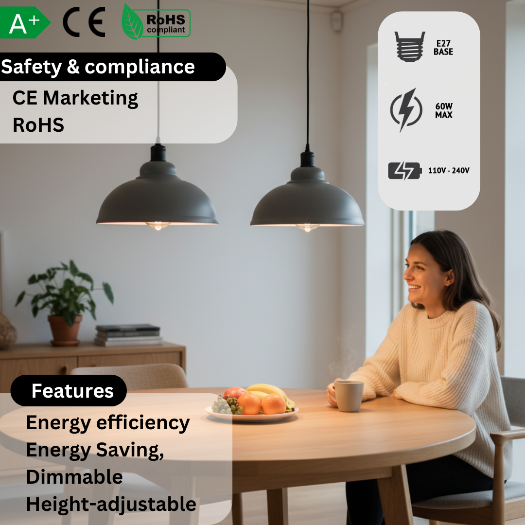 2-Light Dome Pendant on Ceiling Bar – 5 Colours, E27 - photo 2