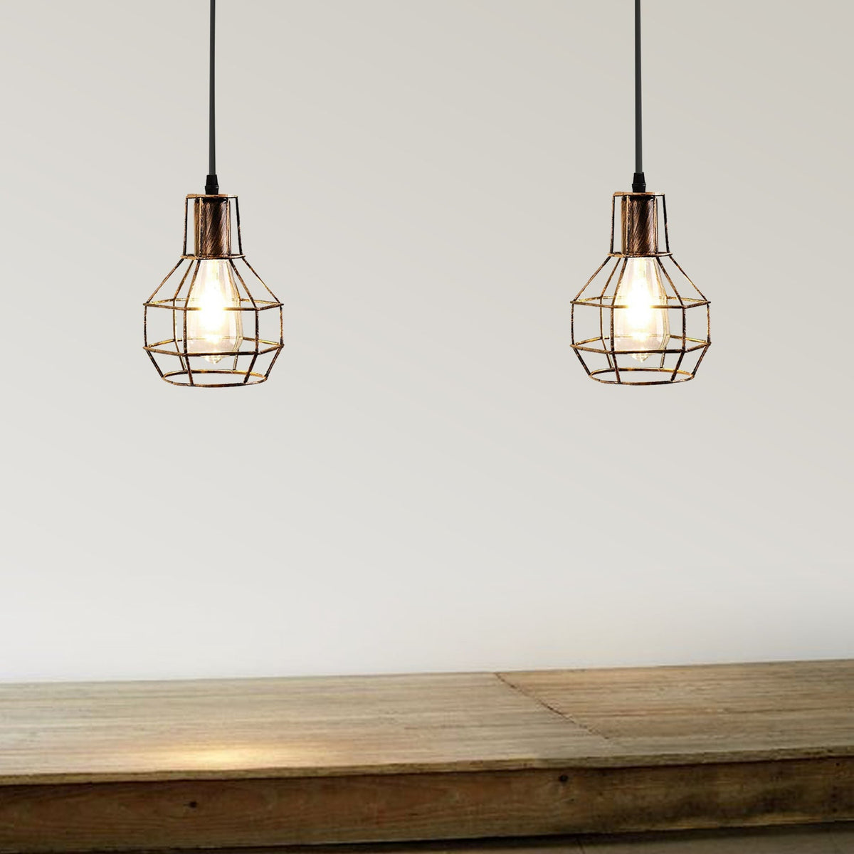 2-Light Spider Cage Pendant – Black, Copper, Silver or Red - photo 4