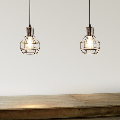 2-Light Spider Cage Pendant – Black, Copper, Silver or Red - photo 4