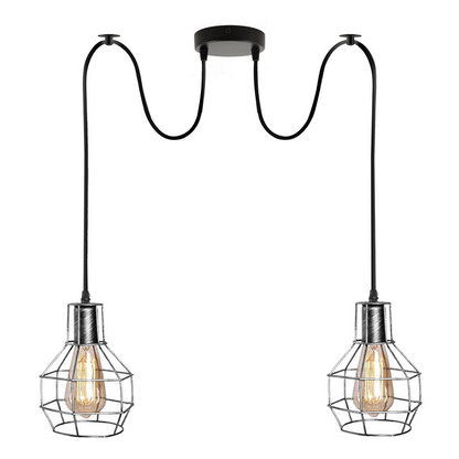 2-Light Spider Cage Pendant – Black, Copper, Silver or Red - photo 8