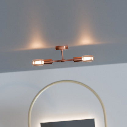 Twin E27 Wall & Ceiling Sconce – Chrome, Rose Gold, Satin Nickel, Brass - photo 11