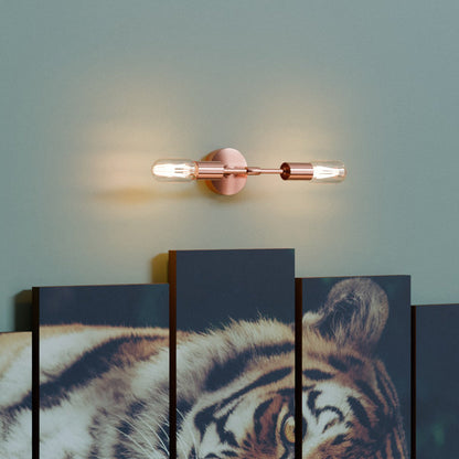 Twin E27 Wall & Ceiling Sconce – Chrome, Rose Gold, Satin Nickel, Brass - photo 14