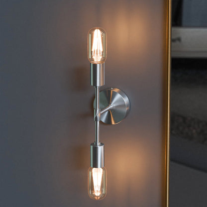 Twin E27 Wall & Ceiling Sconce – Chrome, Rose Gold, Satin Nickel, Brass - photo 15