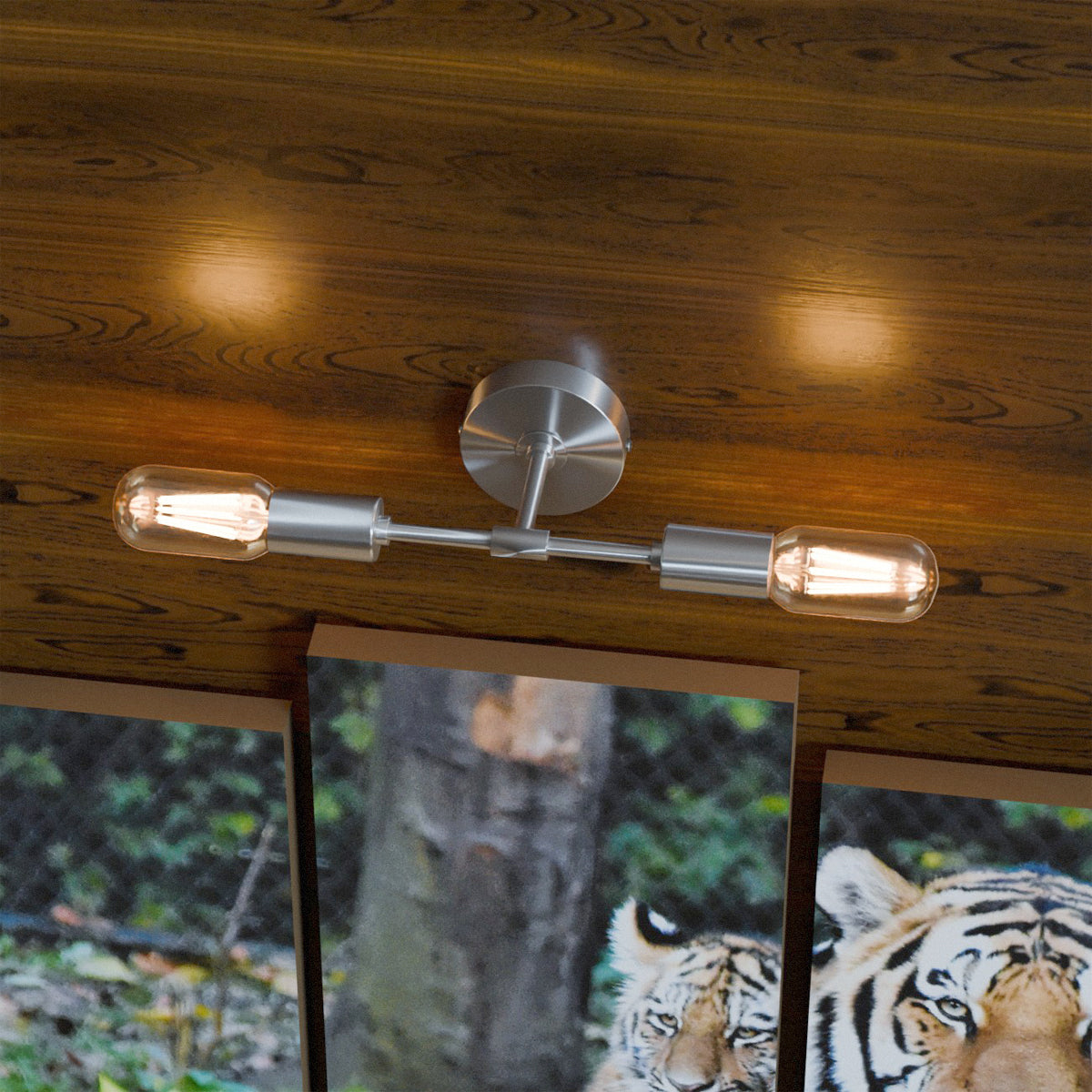 Twin E27 Wall & Ceiling Sconce – Chrome, Rose Gold, Satin Nickel, Brass - photo 16