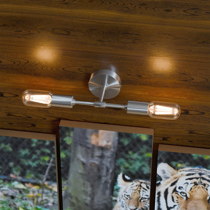 Twin E27 Wall & Ceiling Sconce – Chrome, Rose Gold, Satin Nickel, Brass - photo 16