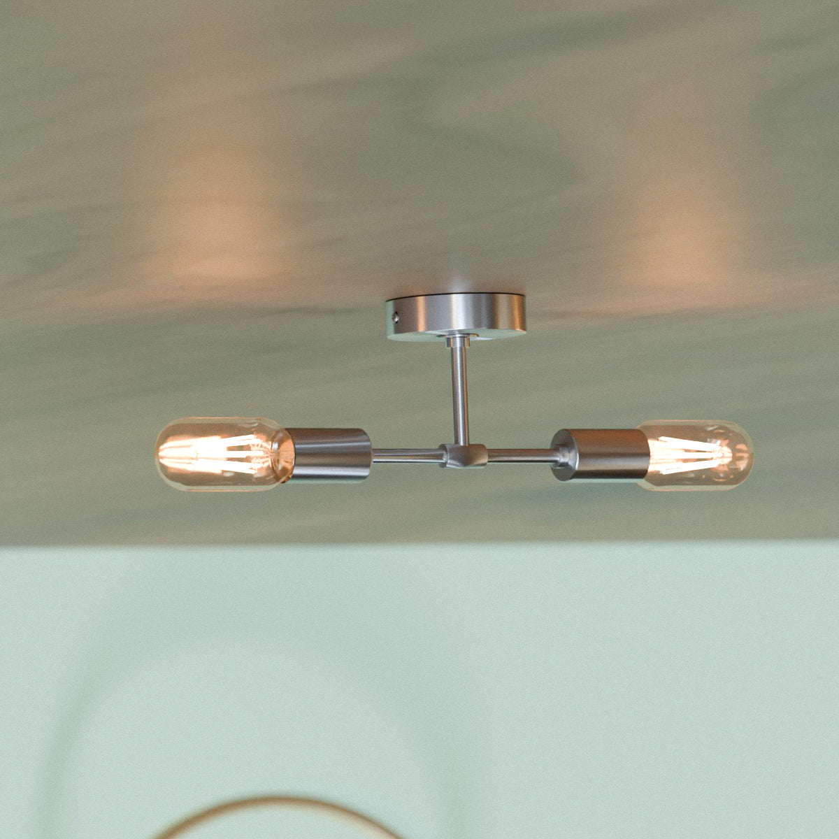 Twin E27 Wall & Ceiling Sconce – Chrome, Rose Gold, Satin Nickel, Brass - photo 17