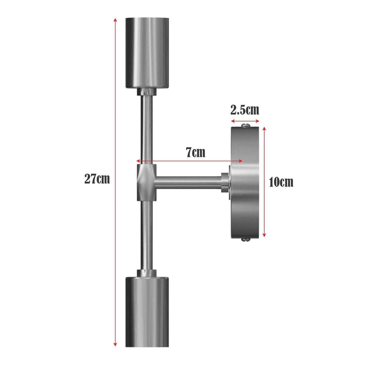 Twin E27 Wall & Ceiling Sconce – Chrome, Rose Gold, Satin Nickel, Brass - photo 3