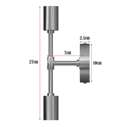 Twin E27 Wall & Ceiling Sconce – Chrome, Rose Gold, Satin Nickel, Brass - photo 3