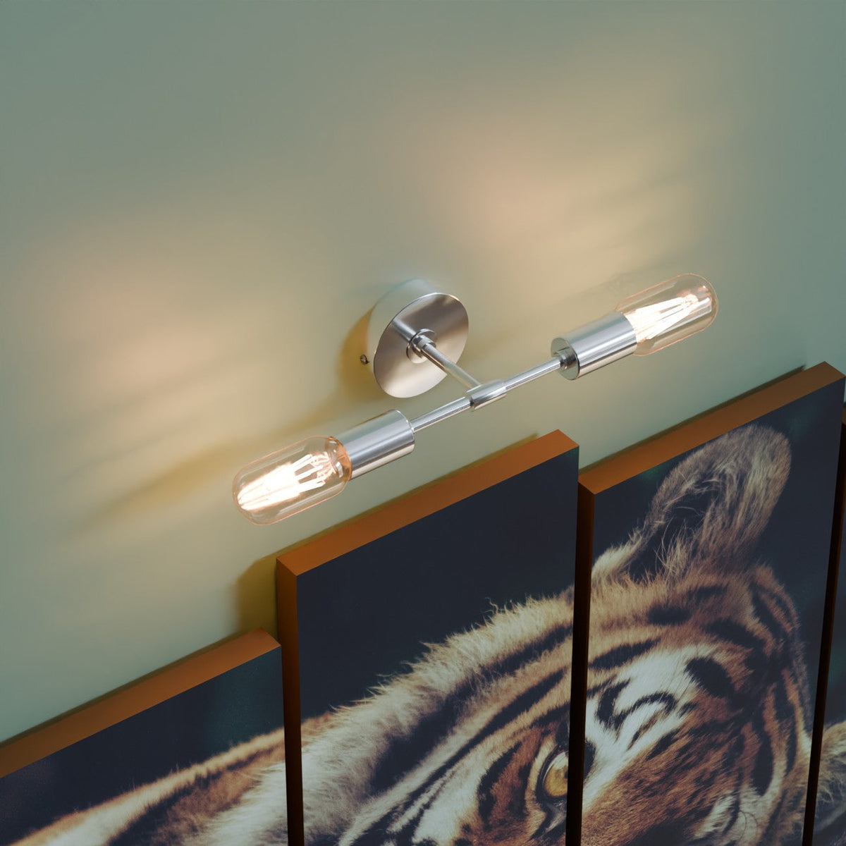 Twin E27 Wall & Ceiling Sconce – Chrome, Rose Gold, Satin Nickel, Brass - photo 9