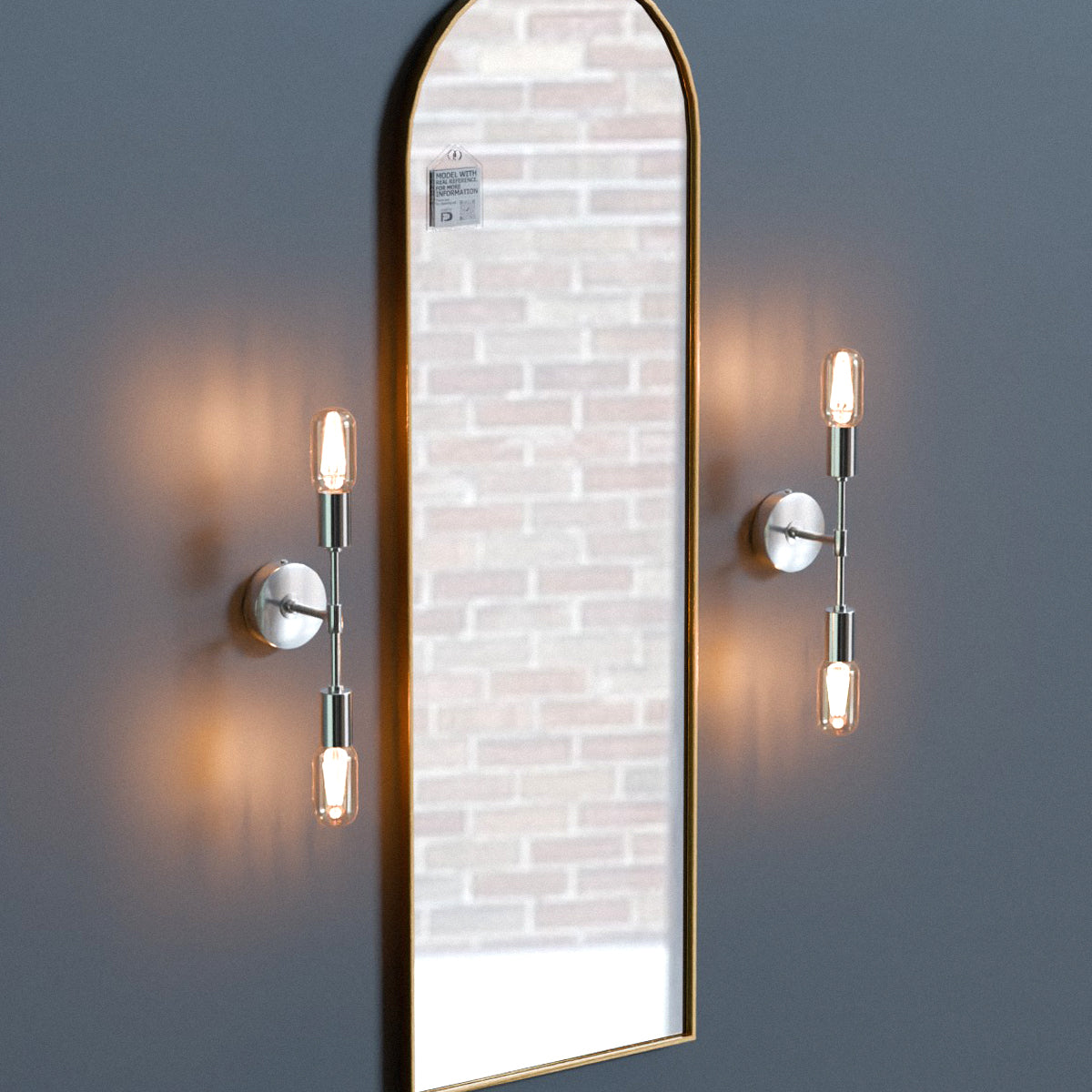 Twin E27 Wall & Ceiling Sconce – Chrome, Rose Gold, Satin Nickel, Brass - photo 10