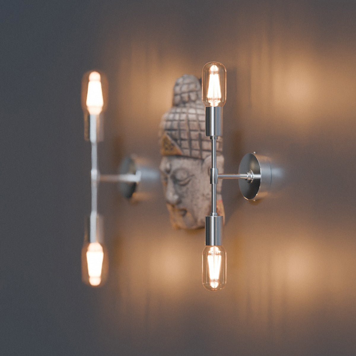 Twin E27 Wall & Ceiling Sconce – Chrome, Rose Gold, Satin Nickel, Brass - photo 2