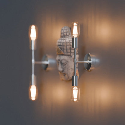 Twin E27 Wall & Ceiling Sconce – Chrome, Rose Gold, Satin Nickel, Brass - photo 2