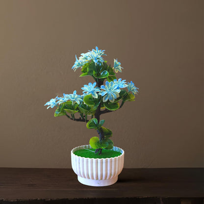 Artificial Flowering Bonsai in White Bowls – Pack of 2 or 3, Assorted Colours - photo 4