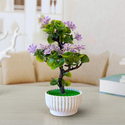 Artificial Flowering Bonsai in White Bowls – Pack of 2 or 3, Assorted Colours - photo 5