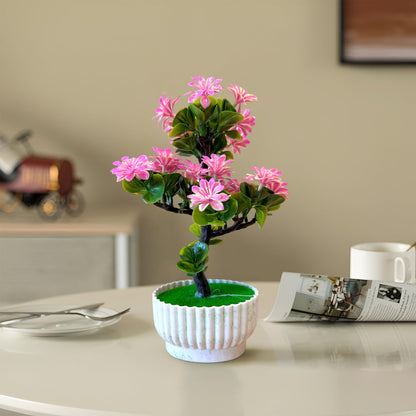 Artificial Flowering Bonsai in White Bowls – Pack of 2 or 3, Assorted Colours - photo 6