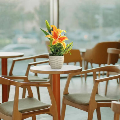 Artificial Lilies in Stone-Effect Pots – Set of 2, 27 cm, 4 Colour Choices - photo 6