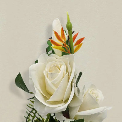 Artificial Roses in White Pots – Set of 2, 28 cm, Burgundy, Red, White or Pink - photo 9
