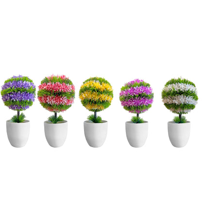 Artificial Topiary Flower Balls in White Pots – 32 cm, Pack of 2, 3 or 5 - photo 6
