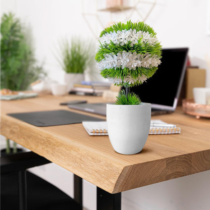 Artificial Topiary Flower Balls in White Pots – 32 cm, Pack of 2, 3 or 5 - photo 7