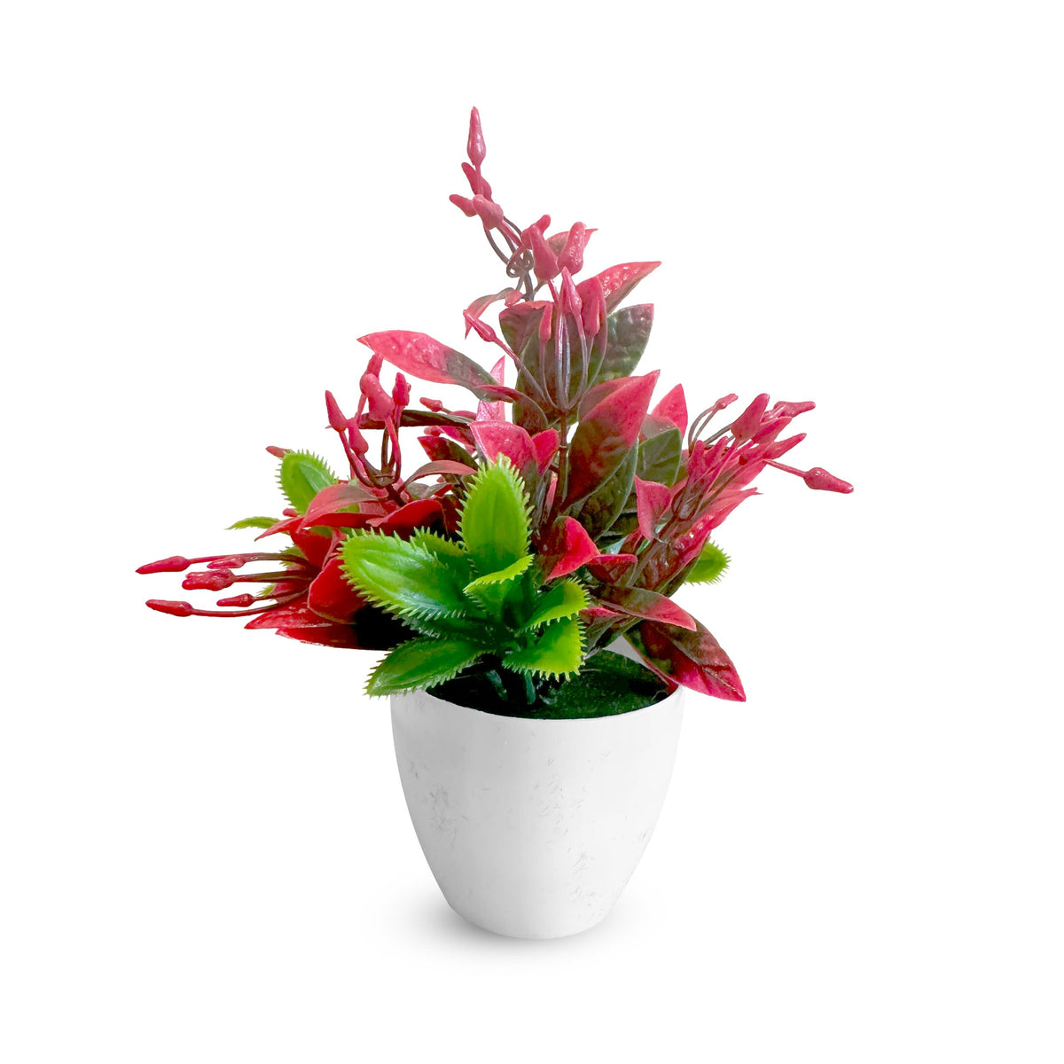 Artificial Flowering Plants in White Pots – Pack of 2, 3 or 5, Assorted Colours - photo 5