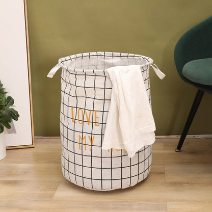 Grid Print Laundry Baskets, Pack of 2 – 'Love Is in My Home', Black or White - photo 6