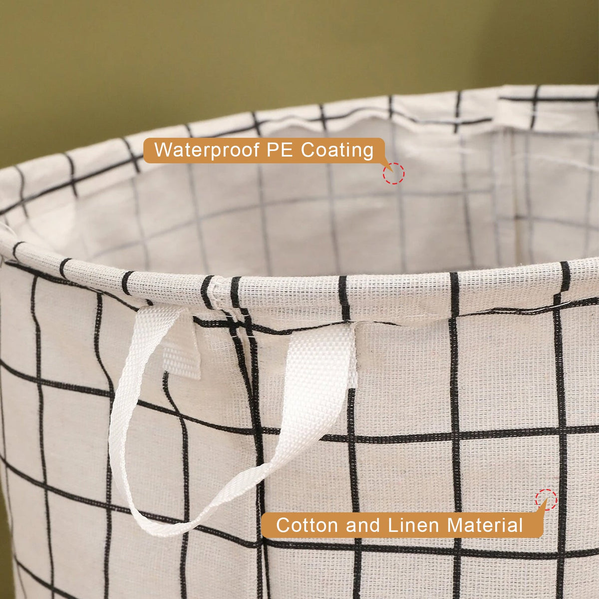 Grid Print Laundry Baskets, Pack of 2 – 'Love Is in My Home', Black or White - photo 8