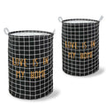 Grid Print Laundry Baskets, Pack of 2 – 'Love Is in My Home', Black or White - Black