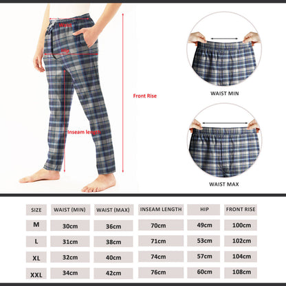 Men's Flannel Pyjama Bottoms, Pack of 2 – Orange & Navy and Grey Plaid, XL - photo 2