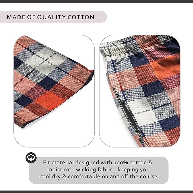 Men's Flannel Pyjama Bottoms, Pack of 2 – Orange & Navy and Grey Plaid, XL - photo 4