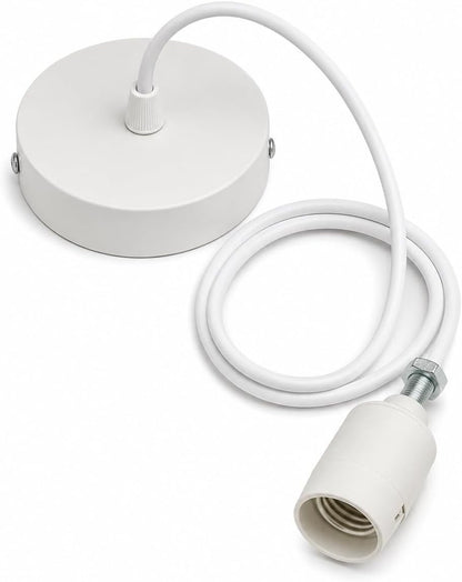 Beat Pendant Light 31.5 cm – White Fitting, 8 Colours, Single or Pair - White, No Shade, Without Bulb