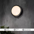 Round LED Bulkhead Light 12W IP54 – Warm White 3000K, Black