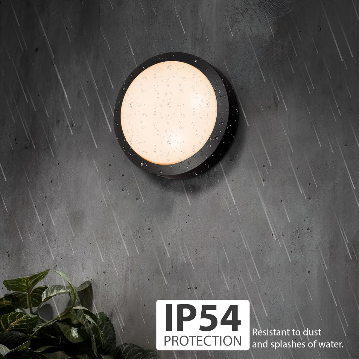 Round LED Bulkhead Light 12W IP54 – Warm White 3000K, Black - photo 4