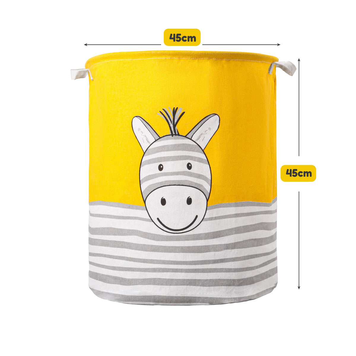 Kids' Laundry Baskets, Pack of 2 – Dinosaur, Zebra or Rainbow, Foldable Cotton - photo 3