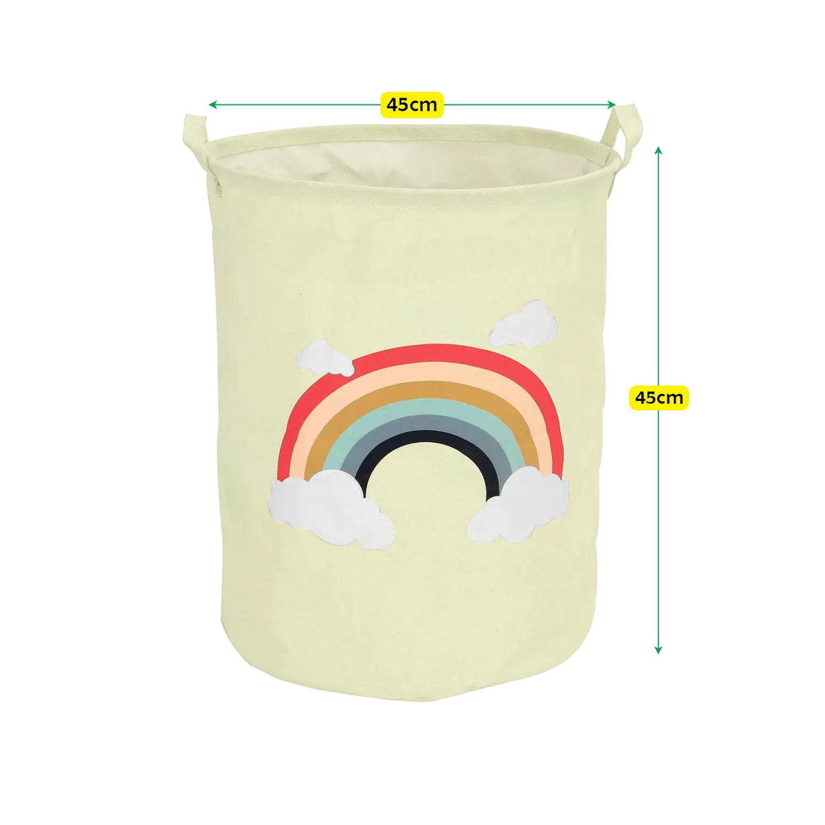 Kids' Laundry Baskets, Pack of 2 – Dinosaur, Zebra or Rainbow, Foldable Cotton - photo 4