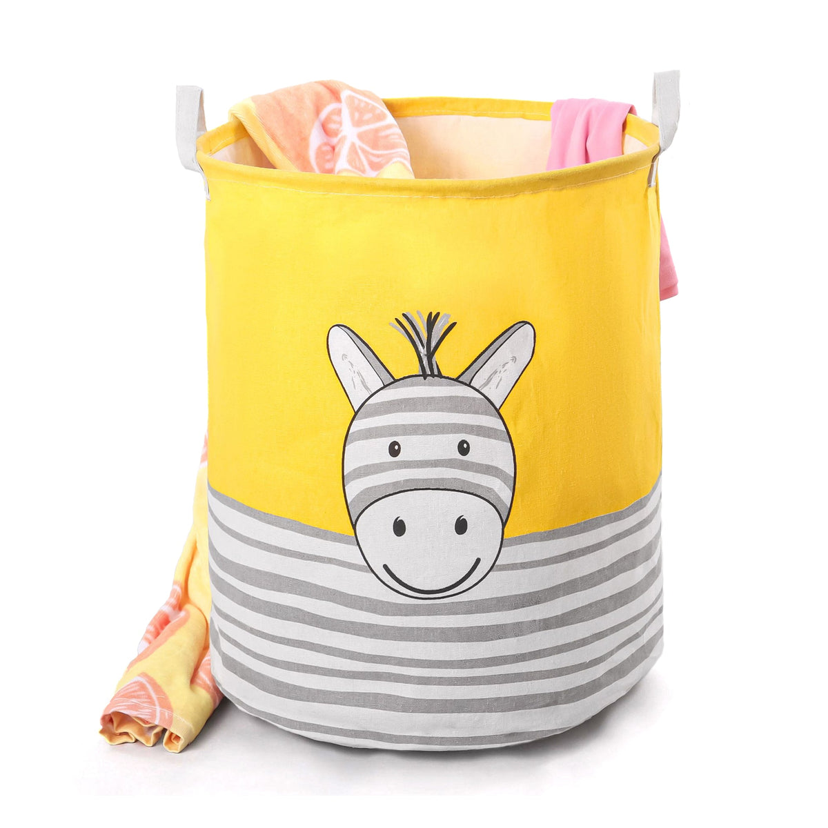 Kids' Laundry Baskets, Pack of 2 – Dinosaur, Zebra or Rainbow, Foldable Cotton - photo 9