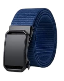 Men's Nylon Belts, Pack of 2 or 3 – Slide Buckle, Blue, Brown or Beige, 120 cm - Blue, Pack of 2