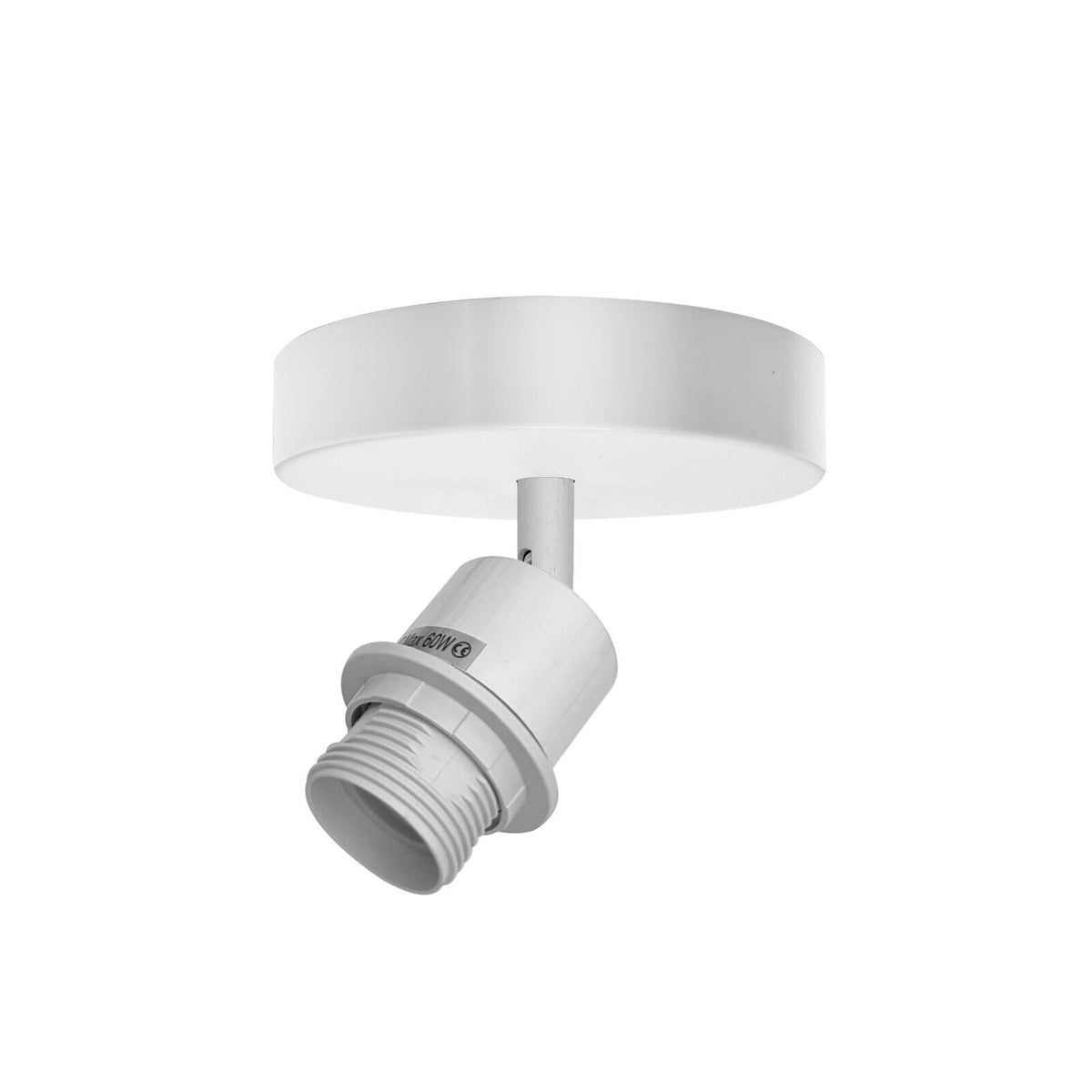 Ceiling Spotlight Fitting – 180° Tilting E27 Holder, 7 Finishes - White, No Shade, Without Bulb